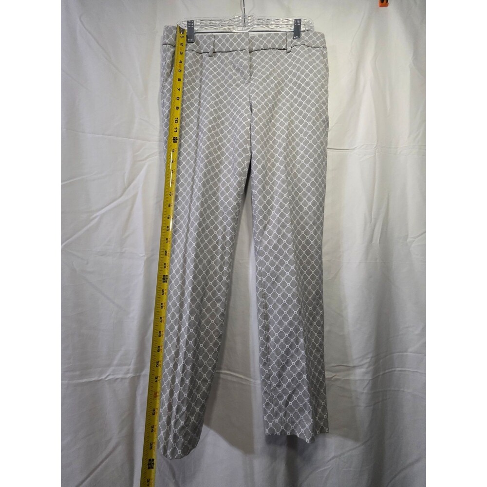 Katherine Barclay Womens Gray Geometric Dress Pants Size 8 Slim Straight - Picture 2 of 4